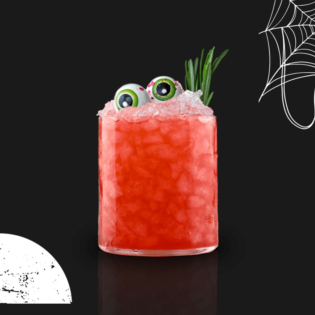 Craftails | Blog | Halloweendrankje, cocktail met oogballen als garnering